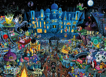 Haunted Party F, art, beautiful, illustration, party, artwork, occasion, wide screen, holiday, painting, Halloween, October HD wallpaper