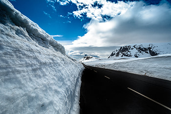 Winter, Nature, Mountains, Snow, Road, Drifts HD wallpaper