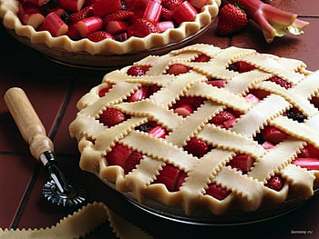 Dessert, Pies, Pastry, Berries, Rhubarb HD wallpaper