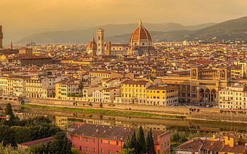 Florence Cathedral, Evening sunset, Cityscape, San Niccolo, Florence, Italy HD wallpaper