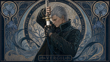Vergil — Devil May Cry,, Vergil (Devil May Cry), Man, Sword, Portrait, White Hair HD wallpaper