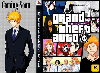 GTA Bleach Parody, Matsumoto, Kurosaki, Shihouin, Toushirou Hitsugaya, Uryuu, Sword, Shihouin Yoruichi, Ishida, Parody, Kuchiki, Rangiku Matsumoto, Big Eyes, Hitsugaya, Byakuya, Anime, GTA, Yoruichi, Ichigo Kurosaki, Brunette, Yumichika, Glove, Ayasegawa, School Uniform, Uryuu Ishida, Blonde, Glasses, Rukia, Byakuya Kuchiki, Bleach, Rangiku, Suit, Yumichika Ayasegawa, Inoue, Madarame, Ikkaku, Black Hair, Orihime, Ikkaku Madarame, Anime Girl, Skull, Renji, Toushirou, Seifuku, Ichigo, Orihime Inoue, Rukia Kuchiki, Renji Abarai, Abarai, Anime Guy HD wallpaper