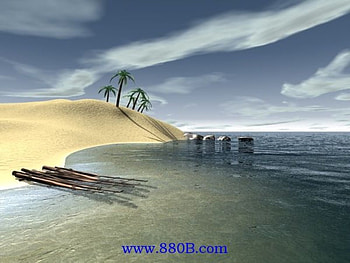 the dark, sky, sand, palm, ocean HD wallpaper