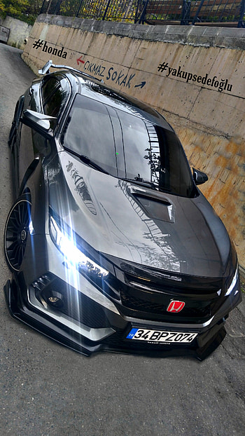 Bypanzer4 yakuphonda, cars, typer, car, istanbul, honda, yakupsedefoglu, vtec, porshe, civic, grey HD phone wallpaper