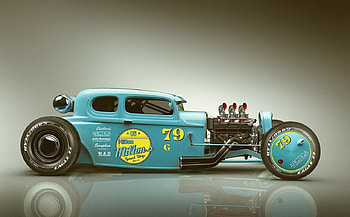 Miltons-Hotrod, Aqua, Hotrod, Classic, Motor HD wallpaper
