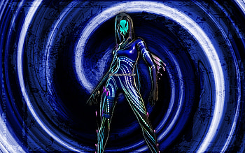Mariana, blue grunge background, Fortnite, vortex, Fortnite characters, Mariana Skin, Fortnite Battle Royale, Mariana Fortnite HD wallpaper