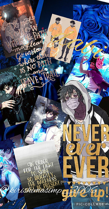 Dabi, electric blue, mha, bnha, cute, L.O.V, gold, japanese, todoroki, touya, bnva, mva, youya todoroki, positive quotes, dark blue HD phone wallpaper