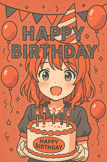 Happy Birtay Anime — Cute Cake Party, anime girl HD phone wallpaper