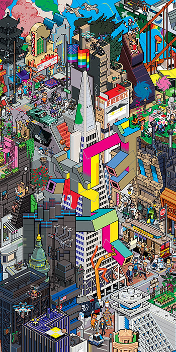Pocket SF: Pixel City, pixel art, artistic, city HD phone wallpaper
