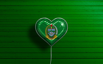 I Love North Sumatra, , realistic balloons, green wooden background, Day of North Sumatra, indonesian provinces, flag of North Sumatra, Indonesia, balloon with flag, Provinces of Indonesia, North Sumatra flag, North Sumatra HD wallpaper