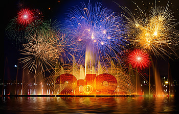 Holidays, New Year, Salute, Celebration, 2019 HD wallpaper