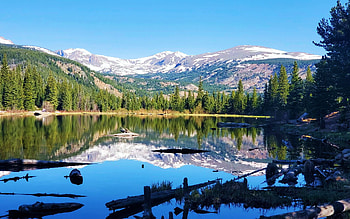 Lost Lake, Colorado, trees, sky, water, mountains, usa, reflections HD wallpaper