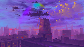 City Twilight , buildings, twilight, artist, artwork, digital-art, deviantart HD wallpaper