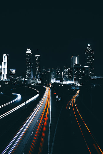 Cities, Night, Usa, Road, Skyscrapers, United States, Atlanta HD phone wallpaper