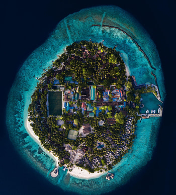 Nature, View From Above, Ocean, Island, Buildings HD phone wallpaper
