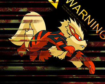 Arcanine Warning, warning, arcanine, lines, pokemon HD wallpaper