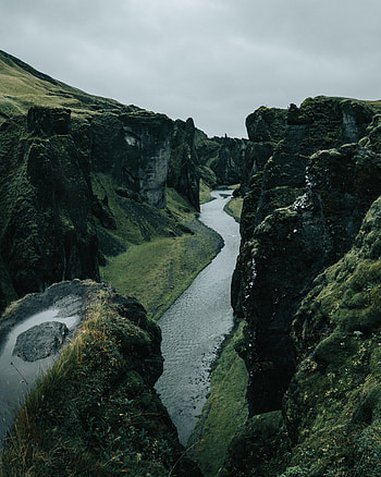 Nature, Rivers, Grass, Rocks, Precipice, Break, Sinuous, Winding HD phone wallpaper