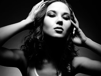 listen, white, black, model, brunette, female HD wallpaper