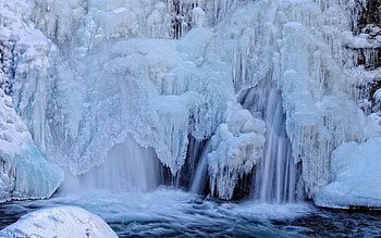 Nature, Rivers, Ice, Waterfall, Flow, Stream HD wallpaper