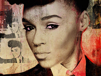 Janelle Monae vibrant backgrounds HD wallpaper