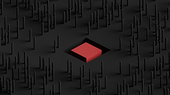 Black Red Square Inside Tunnel, abstract, artist, artwork, digital-art HD wallpaper