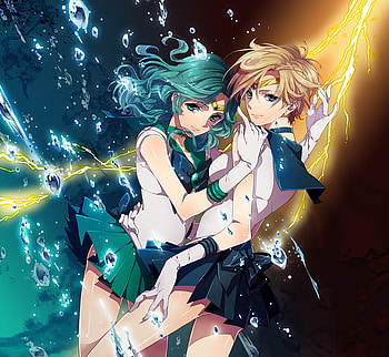 Michiru Kaiou and Haruka Tenou, sailor neptune, anime, sailor moon, sailor uranus, manga HD wallpaper