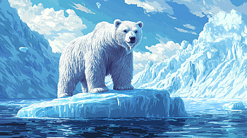 Artic Bear - Pixel Art, pixel art, AI Art HD wallpaper