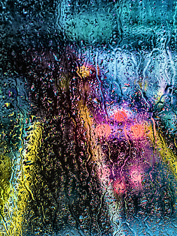 Rain, Drops, Macro, Multicolored, Motley, Glass HD phone wallpaper