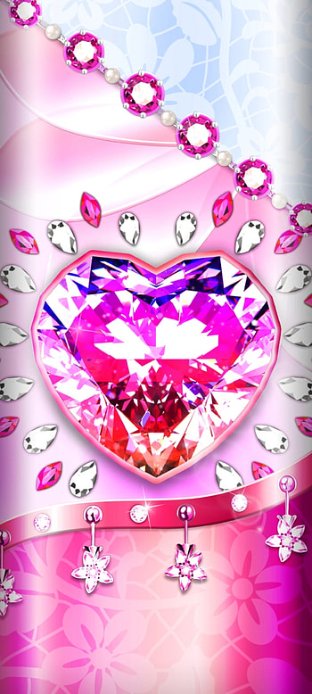 Pink curve Heart, red, Jewel, beautiful, Luxury, Love, Diamond, Premium, Metal HD phone wallpaper