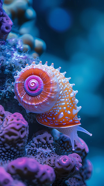 Sea snail and corals, underwater, ocean, nature, coral HD phone wallpaper