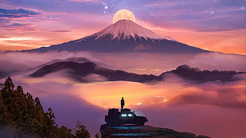 Jeep Journey To Majestic Heights And Peace, jeep, manipulation, artist, artwork, digital-art HD wallpaper