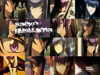 saeko collage, high, collage, saeko, purple, busujima, of, the, school, katana, hair, dead HD wallpaper