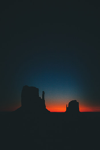 Sunset, Twilight, Rocks, Dark, Dusk, Outlines HD phone wallpaper