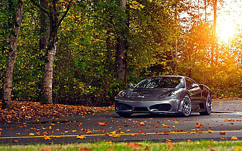 Auto, Autumn, Ferrari, Cars, Park, Scuderia, 430 HD wallpaper