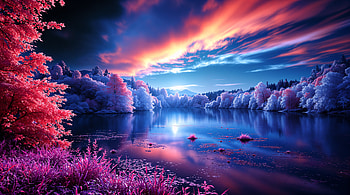 Aurora of Calm — Peaceful Energy, Lake, Forest HD wallpaper