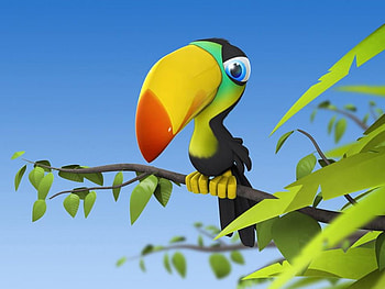 Colorful Parrot, branch, colorful, cartoon, bird, parrot HD wallpaper