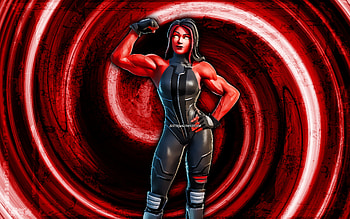 Red She-Hulk, red grunge background, Fortnite, vortex, Fortnite characters, Red She-Hulk Skin, Fortnite Battle Royale, Red She-Hulk Fortnite HD wallpaper