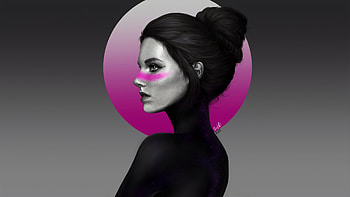 Girl Face Dark Portrait , artist, artwork, digital-art, portrait HD wallpaper