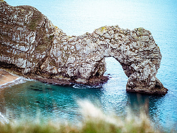 Coast, rock arch, sea, nature HD wallpaper