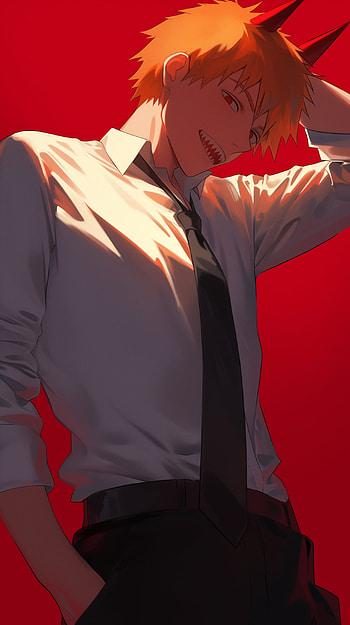 Denji from Chainsaw Man - Striking Red , Anime, Chainsaw Man, red anime, Denji (Chainsaw Man) HD phone wallpaper
