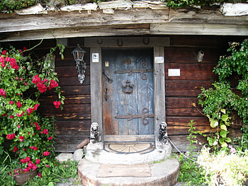 Old door, old, door, roses, house HD wallpaper
