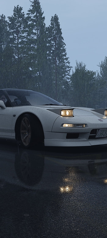 Honda NSX Nürburgring, JDM, Rain, car, Japan, mbd_design, Assetto Corsa HD phone wallpaper