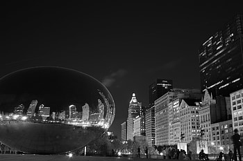 Black and White Chicago Skyline, Travels, , Background HD wallpaper