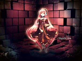 Megurine Luka, blue, black, luka, awesome, heads, uniform, cute, gold, dress, beauty, nice, vocaloids, thighhighs, voclaoid, aqua eyes, program, room, girl, headset, aqua, beautiful, pink hair, diva, pink, anime, pretty, cool, megurine, idol, virtual, micro HD wallpaper