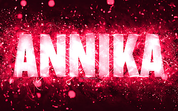 Happy Birtay Annika, , pink neon lights, Annika name, creative, Annika Happy Birtay, Annika Birtay, popular american female names, with Annika name, Annika HD wallpaper