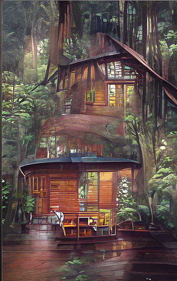 Rainforest cabin, rain, forest, nature HD phone wallpaper