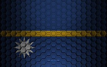 Nauru flag, 3d hexagons texture, Nauru, 3d texture, Nauru 3d flag, metal texture, flag of Nauru HD wallpaper