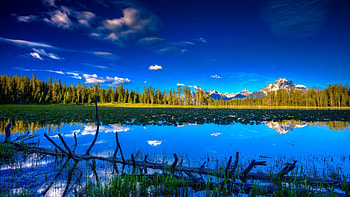 Lovely View, blue, sky, nature, water, lake HD wallpaper
