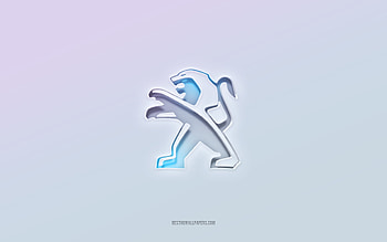 Peugeot logo, cut out 3d text, white background, Peugeot 3d logo, Peugeot emblem, Peugeot, embossed logo, Peugeot 3d emblem HD wallpaper