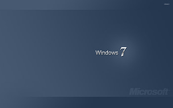 White Windows 7 on blue gradient HD wallpaper